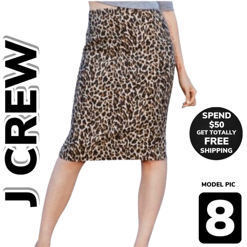 J CREW The Pencil Leopard Print Skirt (8)